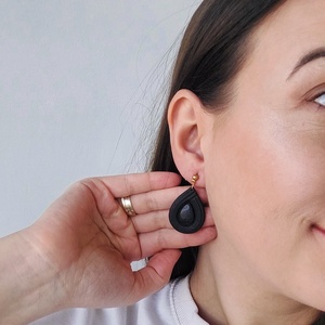 Cercei Eleganti - Minimalist - Negru, Bijuterii, Cercei, Cercei lungi, Confectionarea bijuteriilor, Altele, ARTYNOS