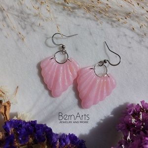 Cercei Dama Roz Sidefat Handmade - Strălucire Fină - Accesorii Romantic - bijuterii - cercei - cercei lungi - Artynos.ro