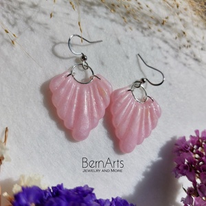 Cercei Dama Roz Sidefat Handmade - Stralucire Fina - Accesorii Romantic, Bijuterii, Cercei, Cercei lungi, Confectionarea bijuteriilor, Lucrare cu argila, ARTYNOS