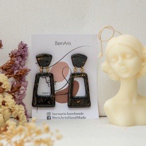 Cercei Dama Statment Evenimente Negru-Auriu, Bijuterii, Cercei, Cercei lungi, Confectionarea bijuteriilor, Altele, ARTYNOS