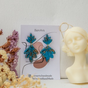 Cercei Dama Statement Albaștri Eleganți  - bijuterii - cercei - cercei lungi - Artynos.ro