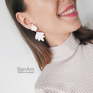 Cercei Dama Statement Verde Elegant Handmade din Lut Polimeric Otel Inoxidabil - bijuterii - cercei - cercei lungi - Artynos.ro