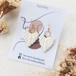 Cercei Mireasa Alb  Statement Minimal Boho cu Efect - accesorii nuntă - bijuterii mireasă - cercei mireasă - Artynos.ro