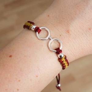 Brățară macramé împletită - Harry Potter burgundy/gold -  - Artynos.ro