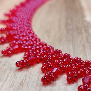 Colier choker (burgundy) - Artynos.ro