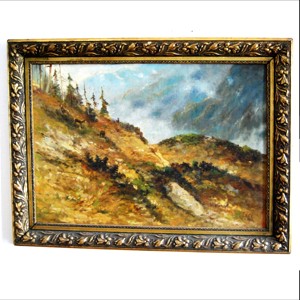 Pictura de vanatoare antica, Zergék in Alpi, Arte vizuale si accesorii , Picturi, Pictura in ulei, Fotografie, grafica, desen, ilustratie, ARTYNOS