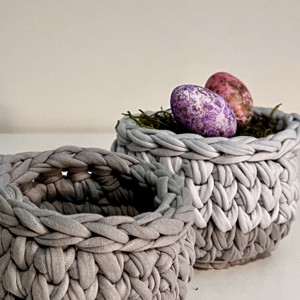 Coș de Paște croșetat - casă & stil de viață - materiale de depozitare și sortare - coșuri depozitare - Artynos.ro