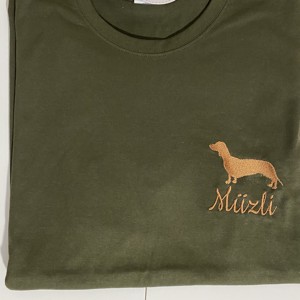 Tricou brodat cu model Dachshund - tricou brodat personalizat - tricou brodat personalizat -  - Artynos.ro