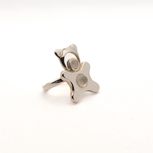 Handcrafted silver ring for adults in the shape of an animal, adorned with moonstone - accessorii și unelte - mărgea, componente de bijuterii - alte piese - Artynos.ro