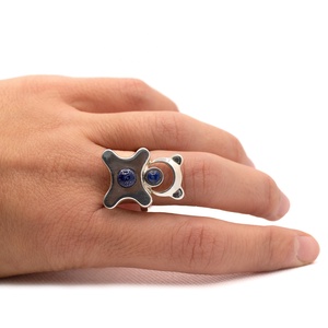 Handcrafted silver ring for adults in the shape of an animal, adorned with lapis lazuli, Accessorii si unelte, Margea, componente de bijuterii, Alte piese, Confectionarea bijuteriilor, ARTYNOS