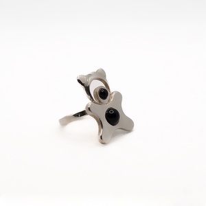 Handcrafted silver ring for adults in the shape of an animal, adorned with onyx stone - accessorii și unelte - mărgea, componente de bijuterii - alte piese - Artynos.ro