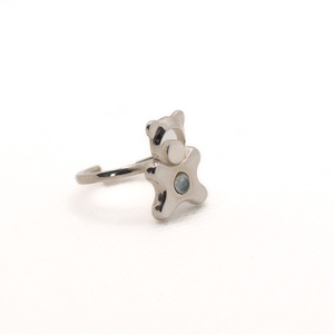 Animal-shaped, adjustable-sized handcrafted silver ring for children, decorated with aquamarine stone, Accessorii si unelte, Margea, componente de bijuterii, Alte piese, Confectionarea bijuteriilor, ARTYNOS