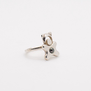 Animal-shaped, black pearl-decorated, adjustable-sized handcrafted silver ring for children, Accessorii si unelte, Margea, componente de bijuterii, Alte piese, Confectionarea bijuteriilor, ARTYNOS
