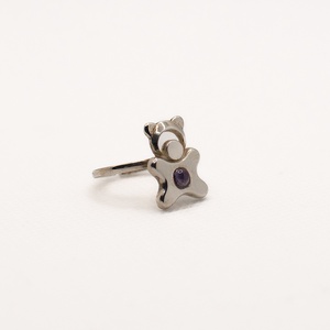 Animal-shaped, amethyst stone-decorated, adjustable-sized handcrafted silver ring for children, Accessorii si unelte, Margea, componente de bijuterii, Alte piese, Confectionarea bijuteriilor, ARTYNOS