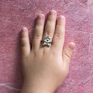 Animal-shaped, handmade sterling silver ring with a citrine gemstone, designed for children - accessorii și unelte - mărgea, componente de bijuterii - alte piese - Artynos.ro