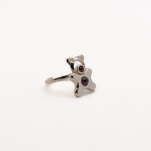Animal-shaped, handmade sterling silver ring with garnet gemstones, designed for children - accessorii și unelte - mărgea, componente de bijuterii - alte piese - Artynos.ro