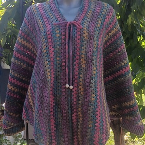 Poncho crosetat manual - îmbrăcăminte și modă - haine damă - poncho - Artynos.ro