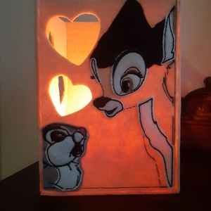 Veioza Bambi , Accesorii de Crăciun, Cadou tematic de Moș Crăciun, decorațiuni, Decor de interior Moș Crăciun, Broderie, Fetruire, ARTYNOS