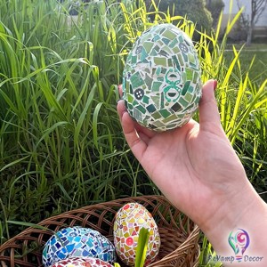 Ou de Paște decorat cu mozaicuri - verde -  - Artynos.ro