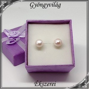 Cercei: perla naturala, argint 925 SFE-IGY02-8d intr-o cutie cadou - Artynos.ro