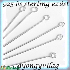 Accesorii pentru bijuterii din argint 925: bat de montare cu capat cu bucla ESZP H 50x0,6 mm 2 buc/pachet, , , ARTYNOS