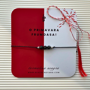Bratara martisor cu turmalina neagra - argintiu - Artynos.ro