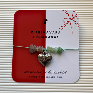 Bratara martisor cu aventurin si labradorit - inima - Artynos.ro