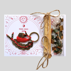 Mini set Feng Shui cu monede chinezesti, hamsa, palo santo si cristale - noroc, Casă & Stil de viață, Set de cadou, Confecționarea bijuteriilor, ARTYNOS