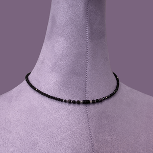 Colier la baza gatului din turmalina neagra, onix, obsidian si ochi de tigru - protectie energii negative - bijuterii - coliere - coliere cu mărgele - Artynos.ro