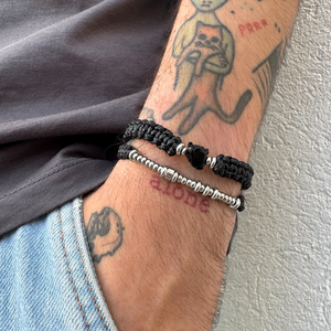 Bratara barbati personalizata din otel inoxidabil cu mesaj in cod morse - bijuterii - brățări - brățară cu mărgele - Artynos.ro