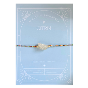 Bratara reglabila citrin cristal brut - succes, Bijuterii, Bratari, Bratara charm, Confectionarea bijuteriilor, ARTYNOS
