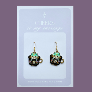 Cercei aurii cu pisici - Tea, Bijuterii, Cercei, Cercei cu figurine, Confectionarea bijuteriilor, ARTYNOS