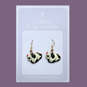 Cercei aurii cu pisici -  Black and white, Bijuterii, Cercei, Cercei cu figurine, Confectionarea bijuteriilor, ARTYNOS