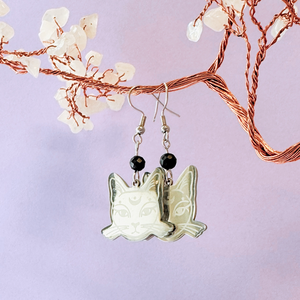 Cercei argintii cu turmalina neagra - Cat, Bijuterii, Cercei, Cercei din pietre semipretioase, Confectionarea bijuteriilor, ARTYNOS