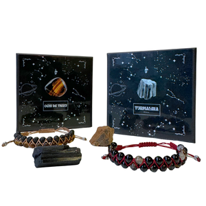 Set barbati cadou bratara si cristal brut - Ochi de tigru - bijuterii - brățări - brățări din mărgele - Artynos.ro