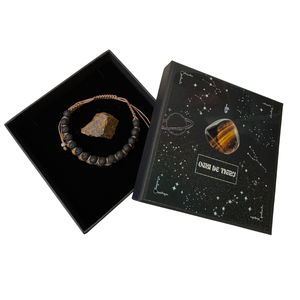 Set barbati cadou bratara si cristal brut - Ochi de tigru - bijuterii - brățări - brățări din mărgele - Artynos.ro