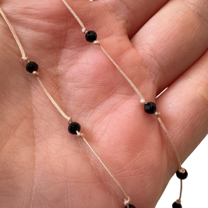 Colier plutitor la baza gatului cu turmalina neagra - Protectie energetica  - bijuterii - coliere - coliere din mărgele - Artynos.ro