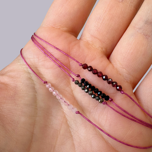 Bratara minimalista fina cu cristale - Turmalina neagra - bijuterii - brățări - brățări din pietre semiprețioase - Artynos.ro