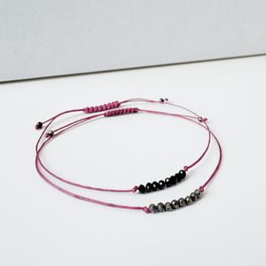 Bratara minimalista fina cu cristale - Turmalina neagra - bijuterii - brățări - brățări din pietre semiprețioase - Artynos.ro