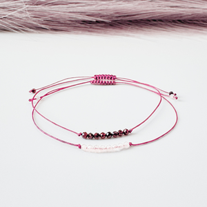 Bratara minimalista fina cu cristale - Cuart roz - bijuterii - brățări - brățări din pietre semiprețioase - Artynos.ro