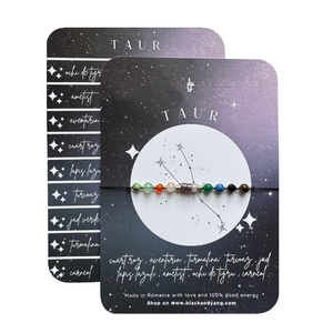 Bratara reglabila argintie Zodia Taur din 9 cristale naturale si otel inoxidabil, Bijuterii, Bratari, Bratari din pietre semipretioase, Confectionarea bijuteriilor, ARTYNOS