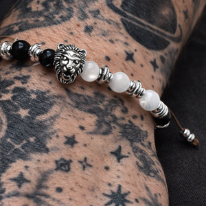 Bratara barbati cu turmalina neagra si selenit - protectie energetica - bijuterii - brățări - brățări din pietre semiprețioase - Artynos.ro