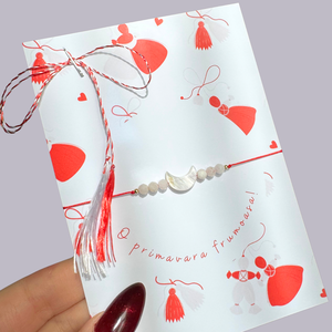 Bratara martisor din piatra lunii cu sidef si otel inoxidabil placat auriu, Bijuterii, Martisor, Confectionarea bijuteriilor, ARTYNOS