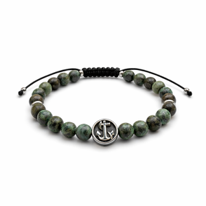 Bratara barbati din turcoaz natural cu pandativ ancora - Artynos.ro