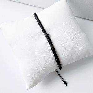Bratara barbati neagra din ceramica cu turmalina neagra, cristal brut - Protectie - Artynos.ro