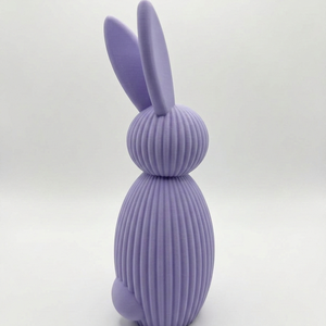 Figurina decorativa iepuras, print 3D, mov, design modern texturat, decor Paste, stil minimalist, ornament casa living - decor de sărbători - decorațiuni de paște - iepuraș de paște - Artynos.ro