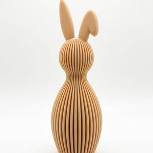 Decoratiune Paste Iepuras Modern, Design Minimalist cu Linii Verticale, Statuete Interior Stil Nordic, 18 cm, Bej/Natur - Artynos.ro