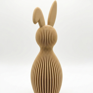 Decoratiune Paste Iepuras Modern, Design Minimalist cu Linii Verticale, Statuete Interior Stil Nordic, 18 cm, Bej/Natur - decor de sărbători - decorațiuni de paște - iepuraș de paște - Artynos.ro