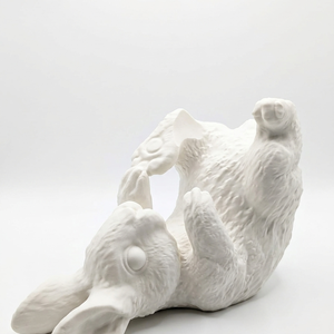 Suport Sticlă Vin Iepuraș � Decorațiune Premium Printată 3D, Design Modern pentru Paște și Casă, Alb Mat - decor de sărbători - decorațiuni de paște - decor masă de paște - Artynos.ro