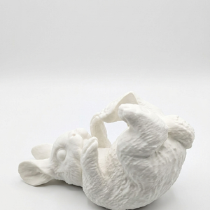 Suport Sticlă Vin Iepuraș � Decorațiune Premium Printată 3D, Design Modern pentru Paște și Casă, Alb Mat - decor de sărbători - decorațiuni de paște - decor masă de paște - Artynos.ro